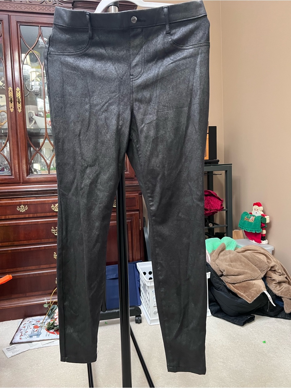 Time and Tru Black Faux Leather Leggings